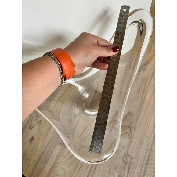 VINTAGE Large Glass Serving Fruit Bowl Triangle Shape MCM Mid Century Modern VTG - Picture 5 of 7